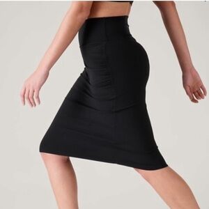 Athleta Transcend Midi Skirt Solid Black Athletic Size‎ Small